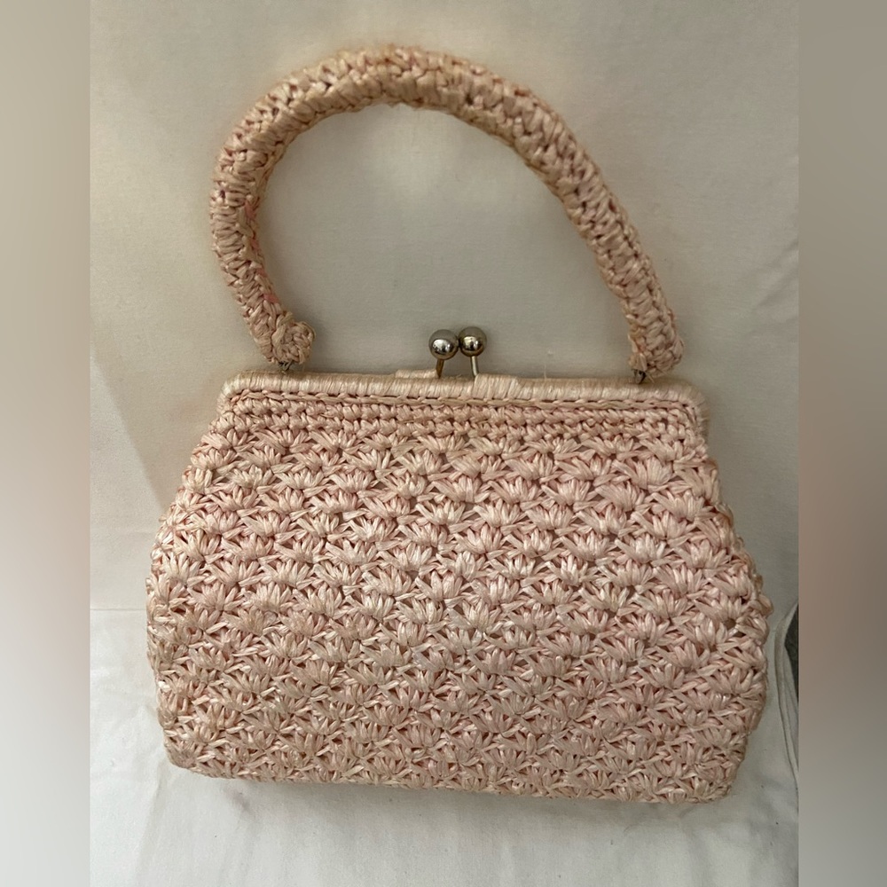 Elegant Pink Woven Tote Bag